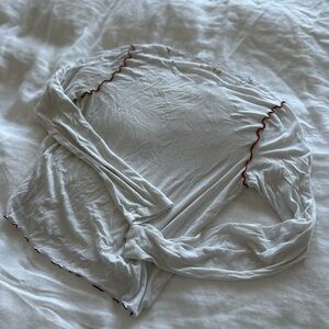 Madewell White Top with Red Accents